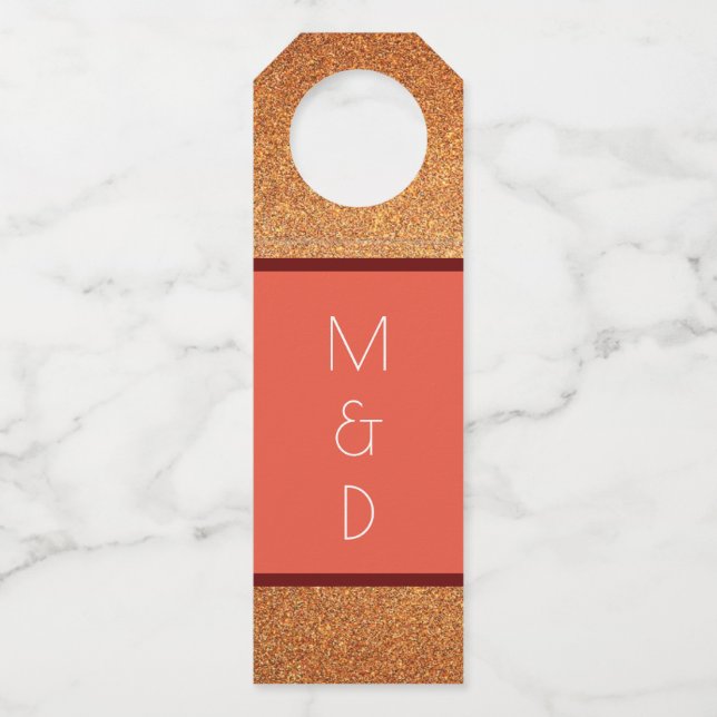 Colgador Para Botellas Moderno Art Deco Gatsby Purpurina Boda (Anverso)