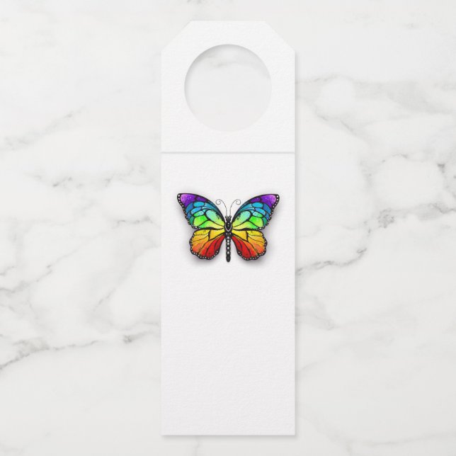 Colgador Para Botellas Monarca de mariposa arcoiris (Reverso)