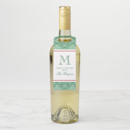 Colgador Para Botellas Monograma de adornos navideños festivos