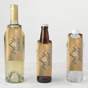 Colgador Para Botellas Monograma de montañas personalizables de amanecer