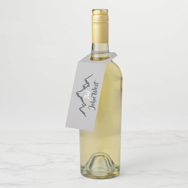 Colgador Para Botellas Monograma personalizable de la gama de montañas di (En perspectiva)