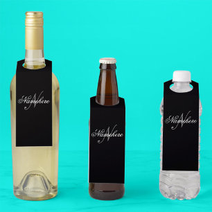 Colgador Para Botellas Monograma único personalizado de nombre blanco y n
