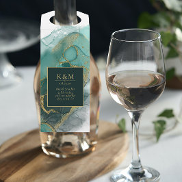 Colgador Para Botellas Moody Ink Emerald Gold Abstract ID988