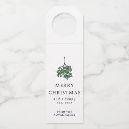 Colgador Para Botellas Navidad Alegre Muérdago Minimalista Verde