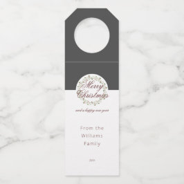 Colgador Para Botellas Navidades acuarela corona carbón blanco negro