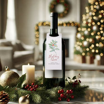 Navidades de acuarela Holly y Berries