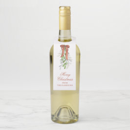 Colgador Para Botellas Navidades de Garland Watercolor Copper Bow Ribbon