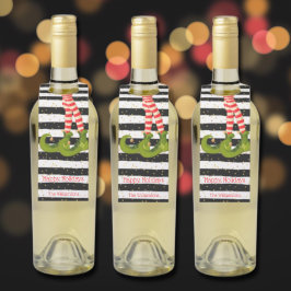 Colgador Para Botellas Navidades de piernas iguales en vacaciones a rayas