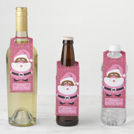 Colgador Para Botellas Navidades de Santa Claus rosados