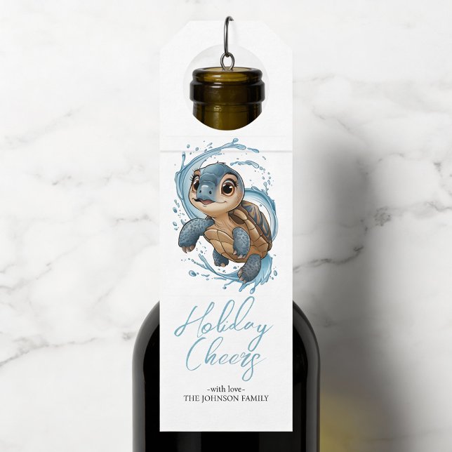 Colgador Para Botellas Navidades de tortuga marina cutánea acuarela (Subido por el creador)