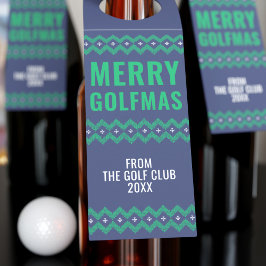 Colgador Para Botellas Navidades Tema del golf Merry Golfmas Bottle Etiqu