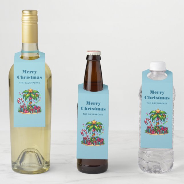 Colgador Para Botellas Navidades tropicales arbol de palmas de vacaciones (In situ)