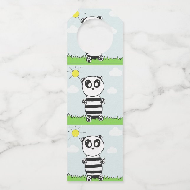 Colgador Para Botellas Niños panda  (Anverso)