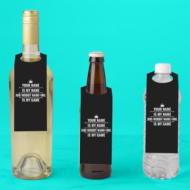 Colgador Para Botellas Nombre de trabajo y hobby divertido personalizado (Subido por el creador)