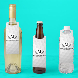 Colgador Para Botellas Nombre del patrón de bola de golf personalizado Mo