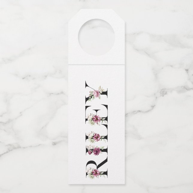 Colgador Para Botellas Nombre: Riley. Mi nombre es Riley. (Anverso)