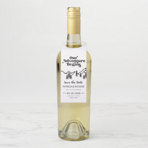 Colgador Para Botellas Nuestra aventura comienza Boda al aire libre Save 