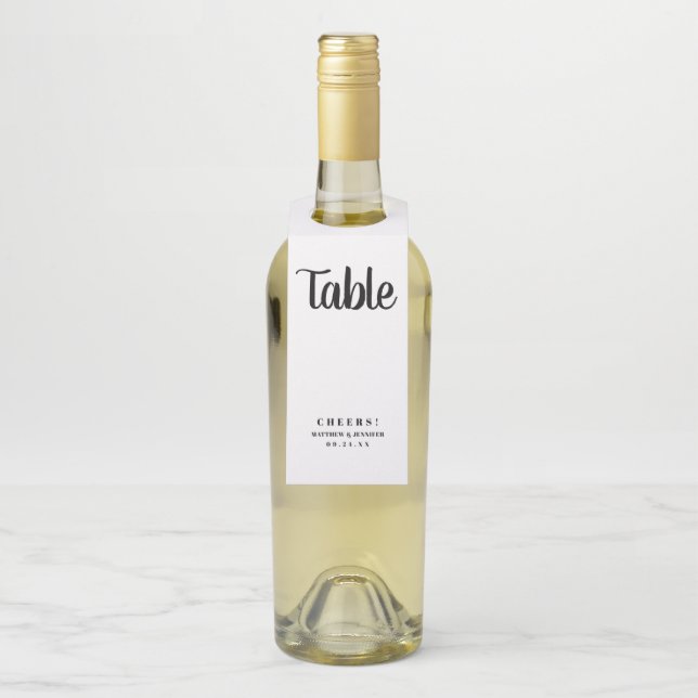 Colgador Para Botellas Número de tabla de recepción de boda personalizada (En botella)