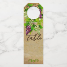 Colgador Para Botellas Número de tabla de uvas de viña Boda de viñedos