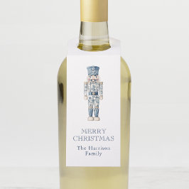 Colgador Para Botellas Nutcracker, Navidades de la Chinoiserie azul y bla