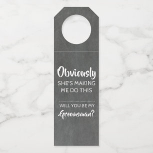Colgador Para Botellas Obviamente - Divertida propuesta de Groomsmen