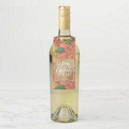 Colgador Para Botellas Oro Feliz Navidad Floral