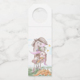 Colgador Para Botellas Osterbild mit Pferd und Osterhasen