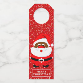 Colgador Para Botellas Papá Noel afroamericano lindo Navidad