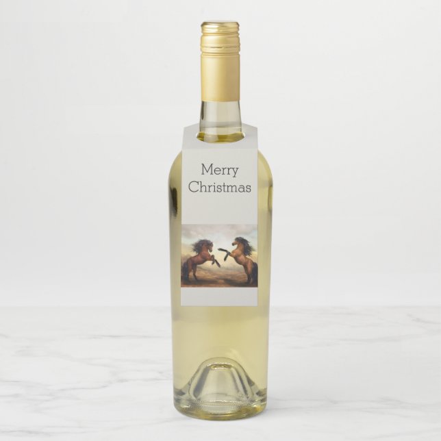 Colgador Para Botellas par de caballos salvajes (En botella)