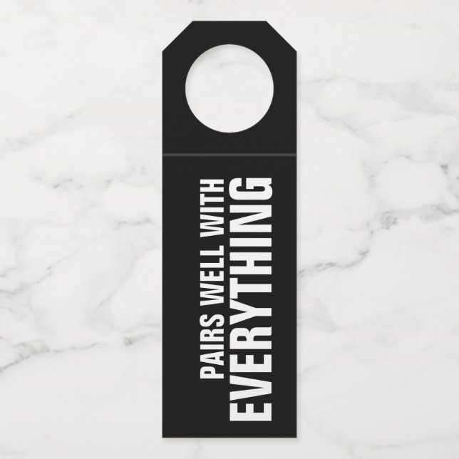 Colgador Para Botellas PARECE BIEN CON TODO EN negro (Anverso)