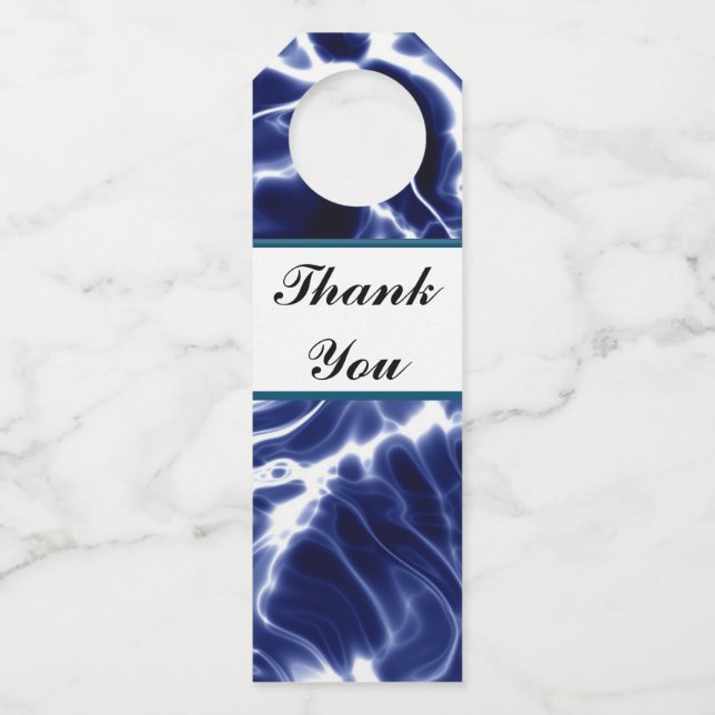 Colgador Para Botellas Patrón azul arremolinado  (Anverso)