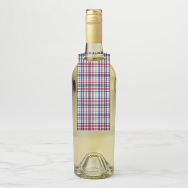 Colgador Para Botellas Patrón azul blanco rojo oscuro (En botella)