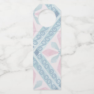 Colgador Para Botellas patrón azul en forma de diamante