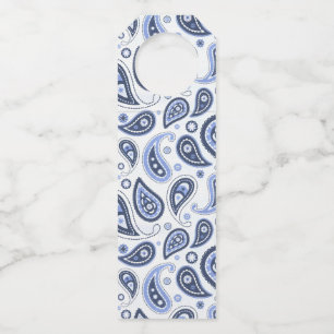 Colgador Para Botellas Patrón azul paisley