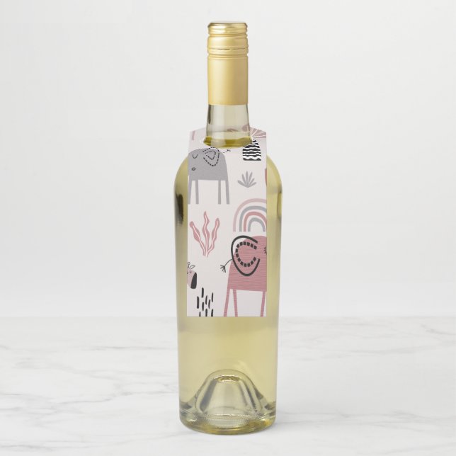 Colgador Para Botellas patrón con elefantes lindos y gigantes (En botella)