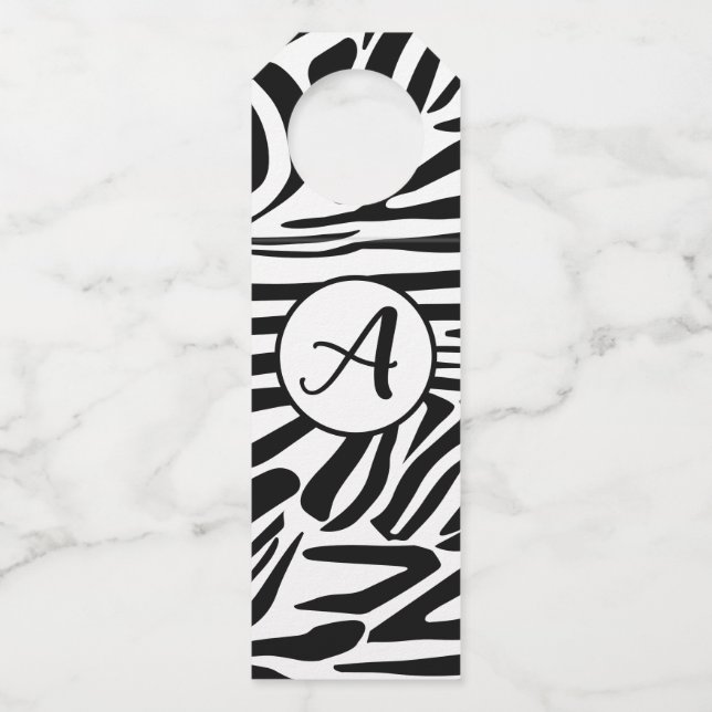 Colgador Para Botellas Patrón de cebra (Anverso)