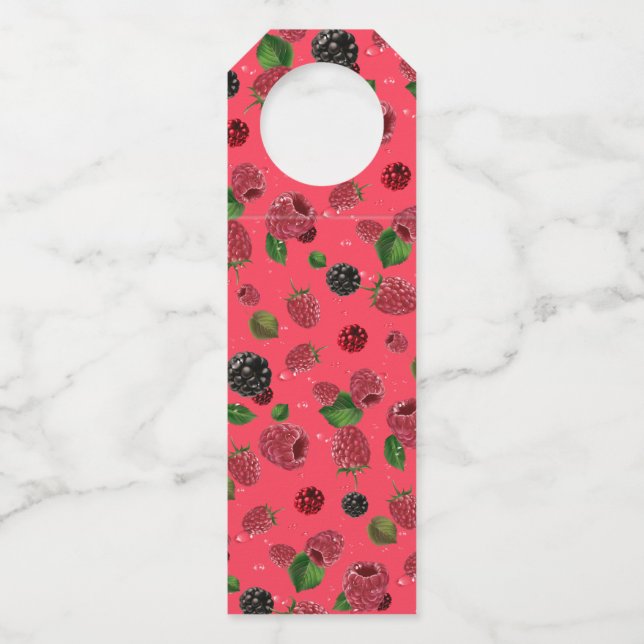 Colgador Para Botellas Patrón de frambuesa (Anverso)
