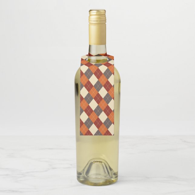 Colgador Para Botellas Patrón de Gingham otoño/otoño (En botella)
