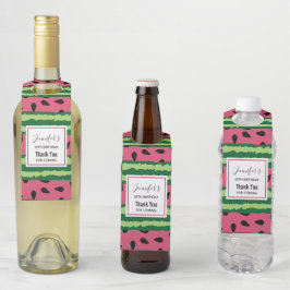 Colgador Para Botellas Patrón de sandía lindo Cumpleaños rosa y verde