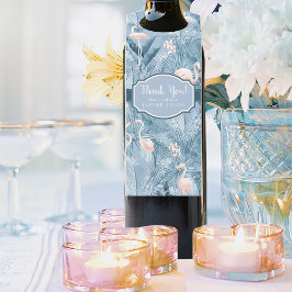 Colgador Para Botellas Patrón tropical de Orquídea Flamingo ID868 azul