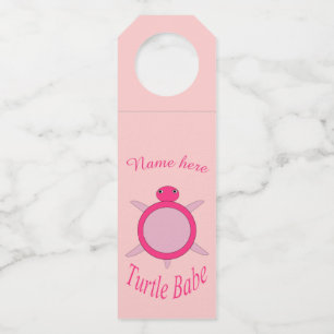 Colgador Para Botellas Peligro de botella de Babe de tortuga rosa