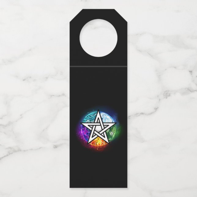 Colgador Para Botellas Pentagrama de Wiccan (Anverso)