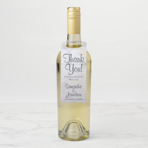 Colgador Para Botellas Peonías Blancas Escritura Moderna Boda Agradecimie