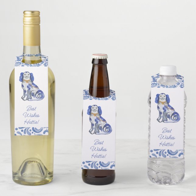 Colgador Para Botellas Perritos Staffordshire de acuarela (In situ)