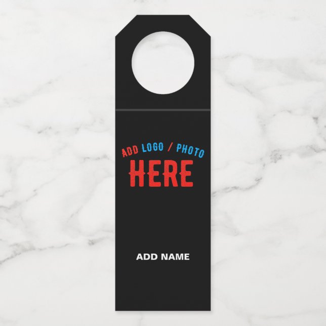 COLGADOR PARA BOTELLAS PERSONALIZABLE MODERNO ESTILO NEGRO VERIFICADO MAR (Anverso)