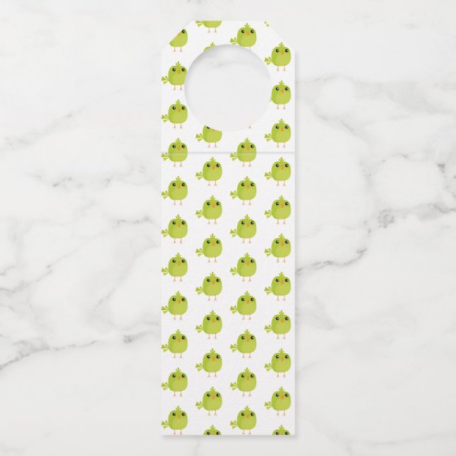 Colgador Para Botellas Personalizado de pájaro verde (Anverso)