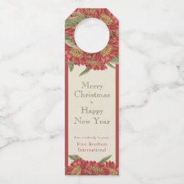 Colgador Para Botellas Personalizado de vacaciones de color rojo vintage