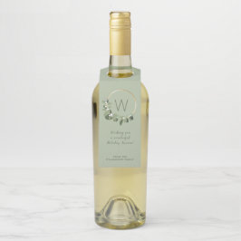 Colgador Para Botellas Personalizado Monograma Verde Moderno Familia Wrea