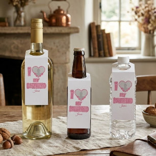 Colgador Para Botellas Personalizado Te Amo Mi Novio – Agregar Foto y Nom