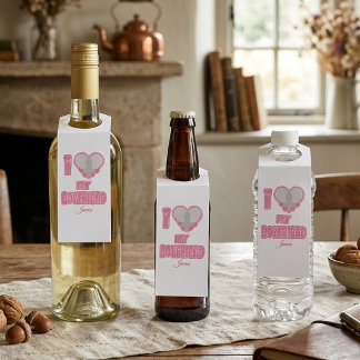 Colgador Para Botellas Personalizado Te Amo Mi Novio – Agregar Foto y Nom